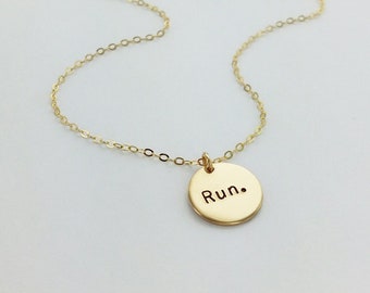 Run Necklace, Runner Gift, Track, Marathon Necklace, Triathlon, Athlete Necklace, Runner, Run, Gift for Runner, Half Marathon, Inspirational