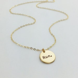 Run Necklace, Runner Gift, Track, Marathon Necklace, Triathlon, Athlete Necklace, Runner, Run, Gift for Runner, Half Marathon, Inspirational image 1