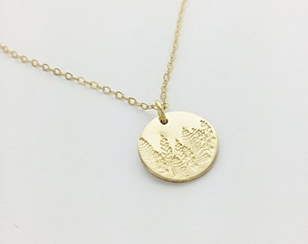 Forest Necklace, Hand Engraved Forest, Family Tree, Forest Jewerly, Gift for Her, Dainty Necklace, Gold Fill, Sterling, Rose Gold Fill, Gift