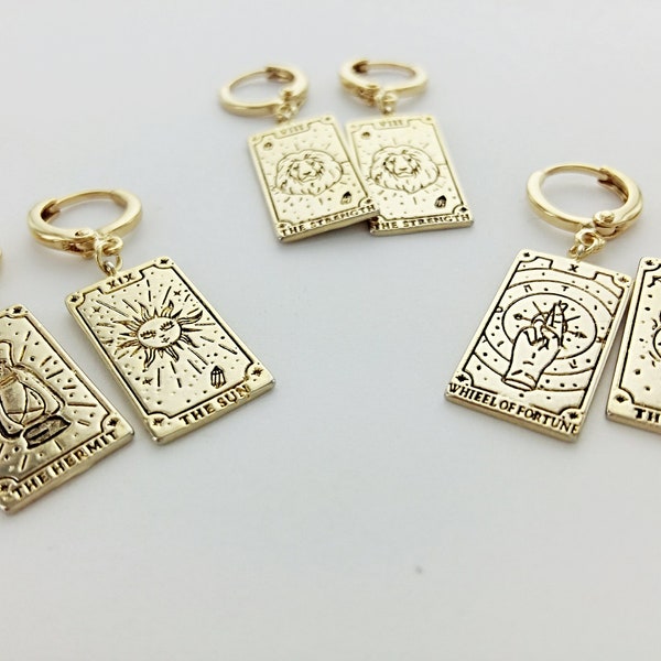 Mix and Match Tarot Card Earrings, The Sun, The Star, The World, Meaningful Gift, Inspirational Gift, Unique, Gift For Her, Strength