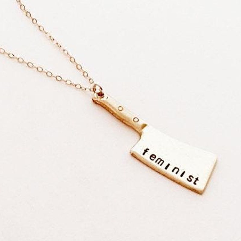 Feminist Phrase Necklace, Choose Your Feminist Phrase Necklace, Knife, Feminism, Strength Necklace, Women&#39;s Rights, Pro Roe