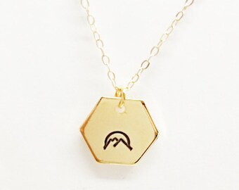 Golden Mountain Necklace // 14k Gold Custom Necklace // | Etsy