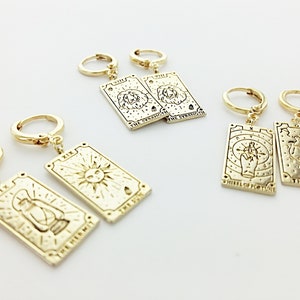 Mix and Match Tarot Card Earrings, Silver or Gold, Meaningful Gift, Inspirational Gift, Unique, Gift For Her, Strength, Sun image 7