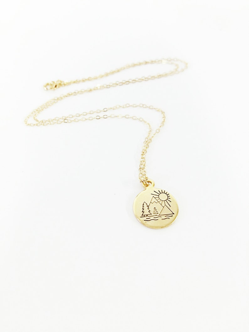 Mountain Range with Sunrise Necklace The Best View Comes After the Hardest Climb Strength Inspirational Mountain Climber Gift