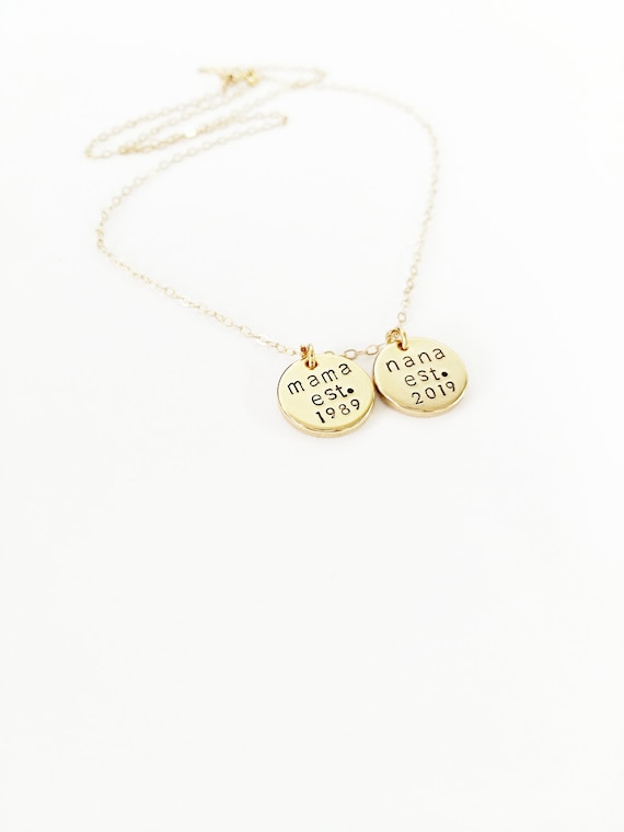 Mama Est. Nana Est. Necklace Mother Necklace Grandma Necklace