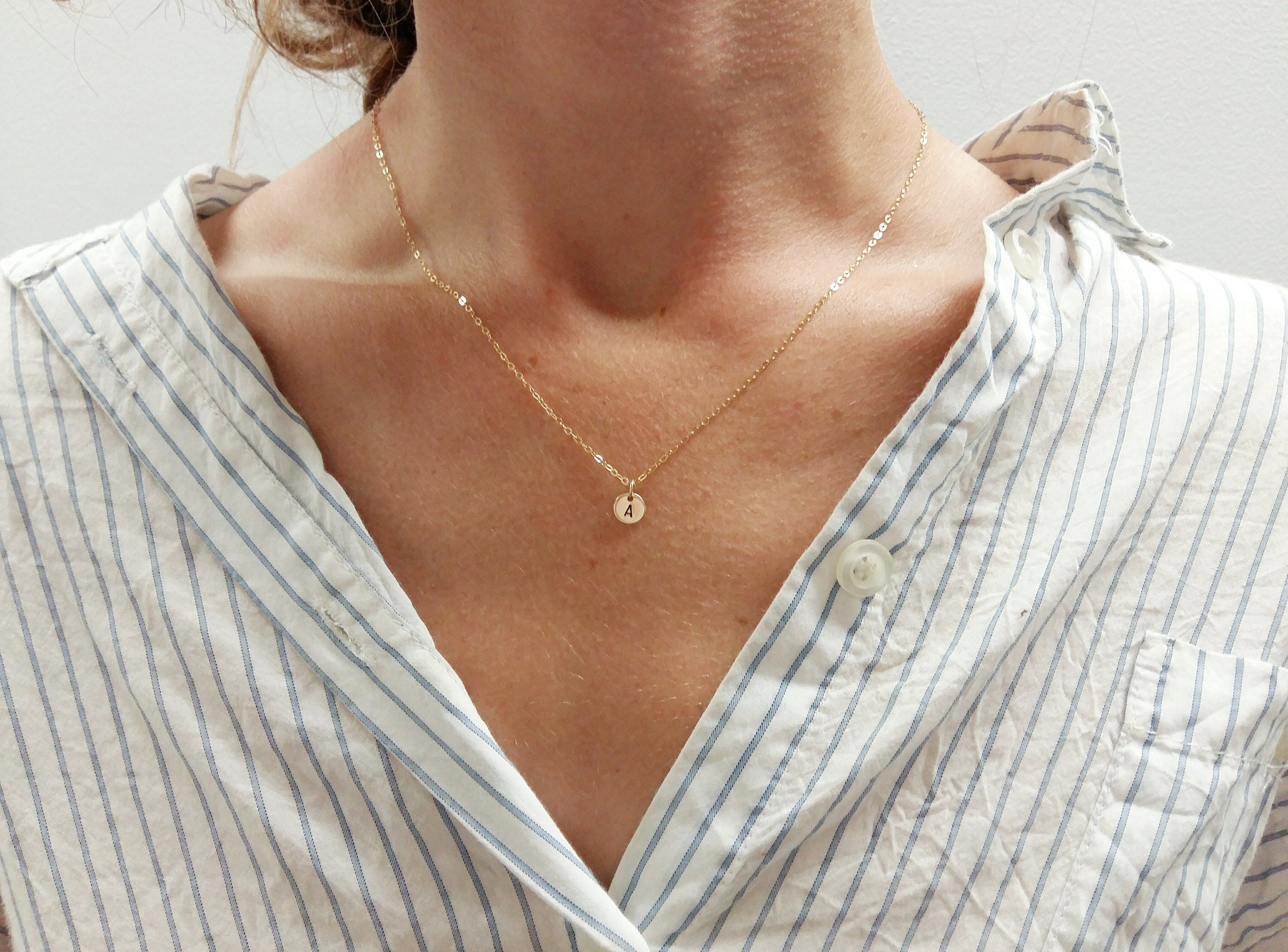 Teeny 6mm Multiple Initial Necklace 