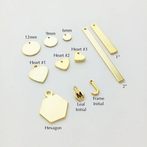 Extra Engraving Pendant, Custom Jewelry, Custom Initials, Symbol, Phrase, Word, Personalized, Pendant, Gift, Dainty, Heart, Disk, Bar