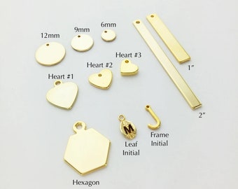 Extra Engraving Pendant, Custom Jewelry, Custom Initials, Symbol, Phrase, Word, Personalized, Pendant, Gift, Dainty, Heart, Disk, Bar