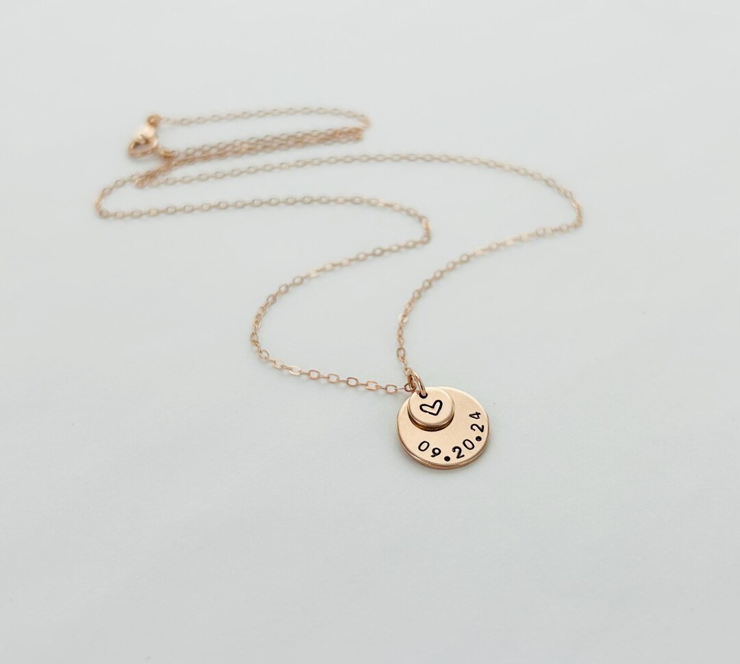 Custom Layered Disk Necklace, Waterproof, Personalized Disk Necklace ...