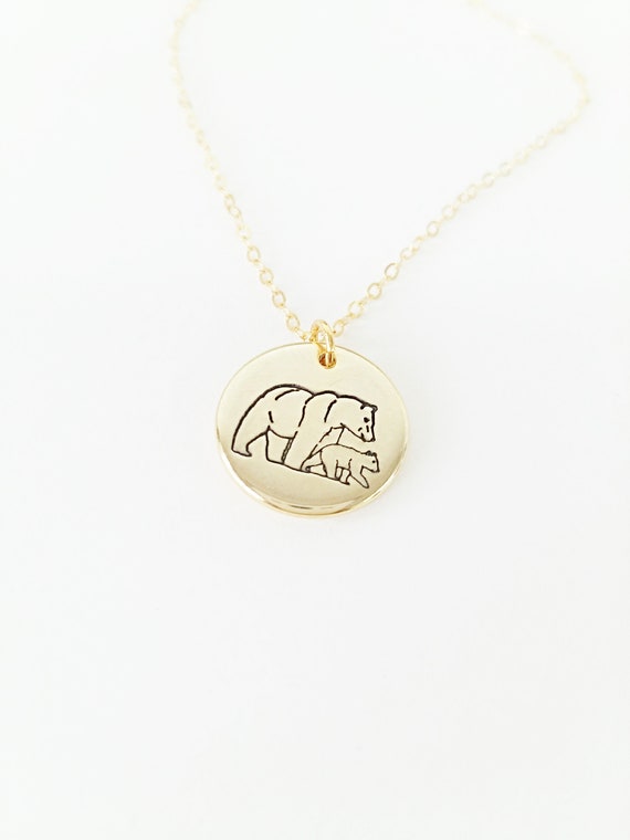 mama bear baby bear necklace