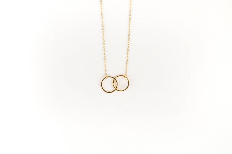 Joined Rings Necklace Love Necklace Infinity Necklace Anniversary Friendship Necklace Girlfriend Necklace Love