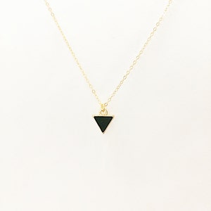 Tiny Triangle Necklace, 14kt Gold, Pink, Turquoise, White, Black, Dainty Necklace, Gift for Her, Epoxy, Colourful, Bridesmaids, Matching Set image 5