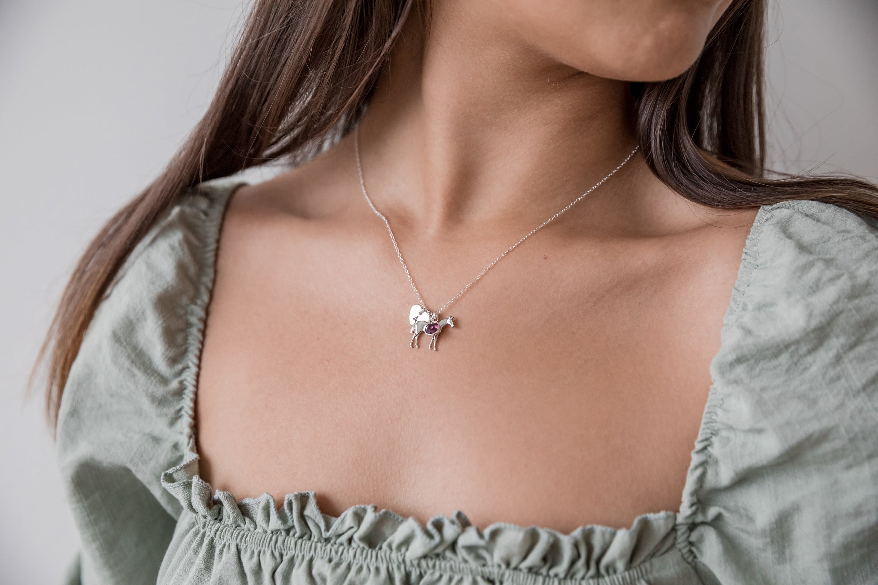 Horse Charm Necklace, Gold or Silver, Initial Necklace, Birthstone Necklace, Horse, Charm Jewelry, Horse Jewelry, Daughter Gift, Birthday