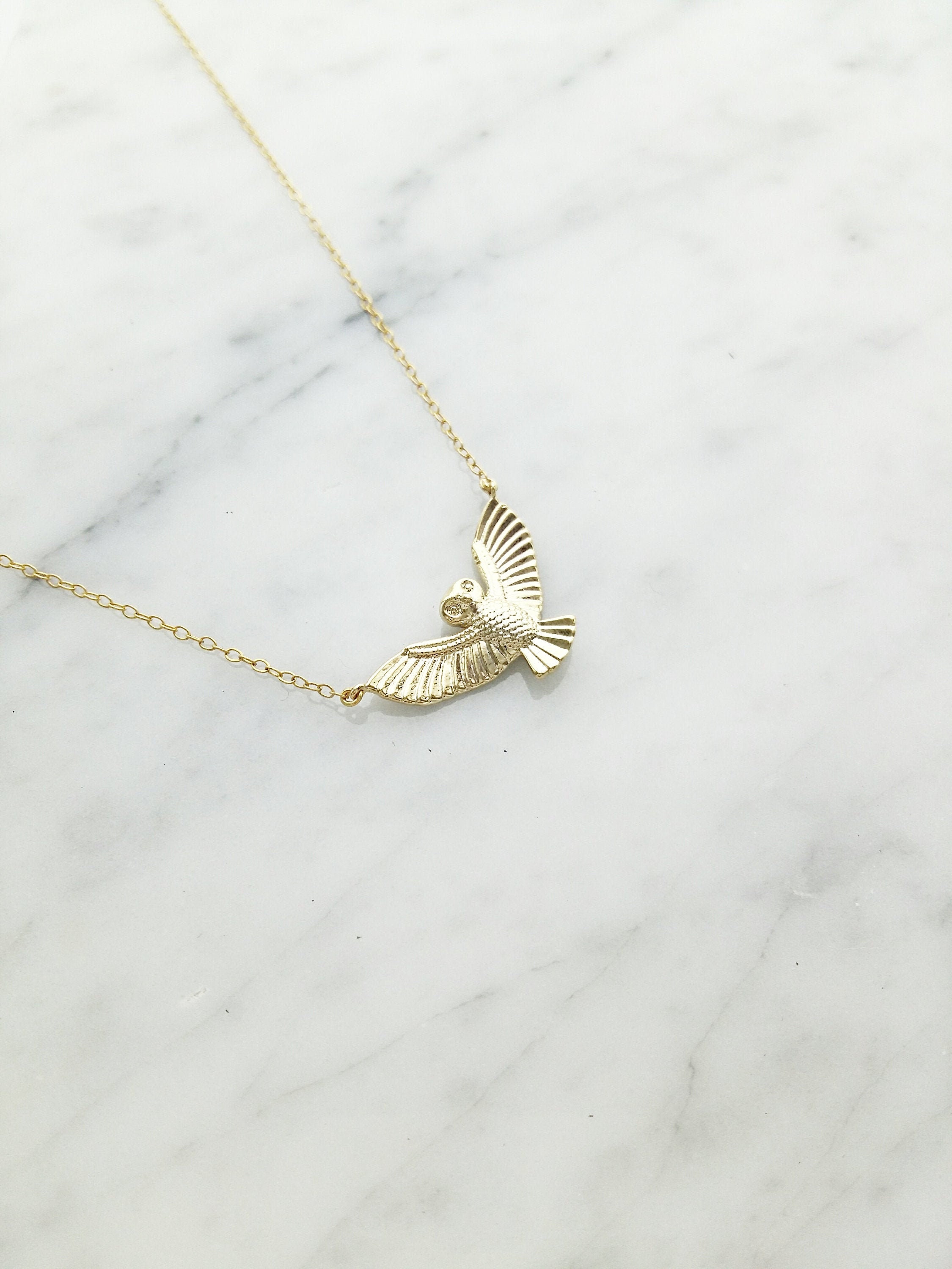 Flying Owl Necklace, Owl Necklace, Wise Owl Necklace, Bird Jewelry, Graduation, Daughter, Gift For H