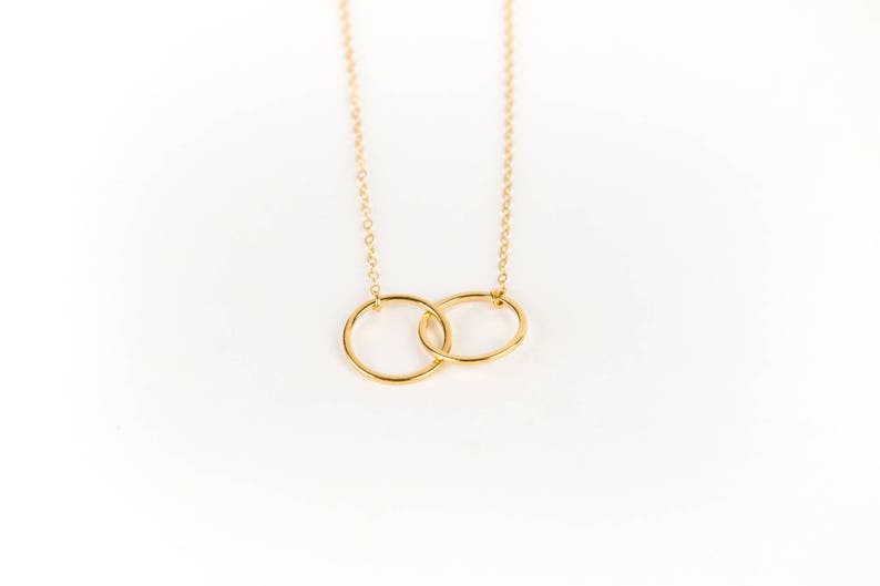 Joined Rings Necklace Love Necklace Infinity Necklace Anniversary Friendship Necklace Girlfriend Necklace Love