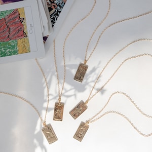 Dainty Tarot Card Necklace, Gold or Silver, The Sun, The Star, The World, Meaningful Gift, Inspirational, Unique, Gift For Her, Strength image 9