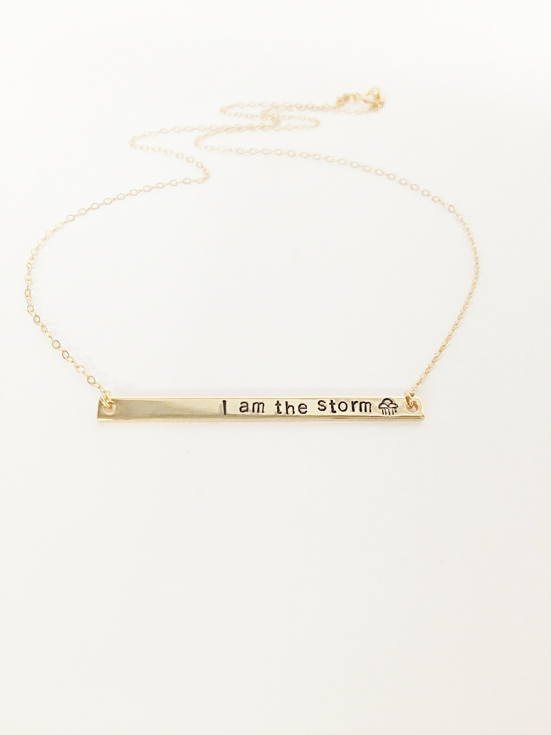 I AM THE STORM Bar Necklace // Gold or Silver Necklace // - Etsy Polska