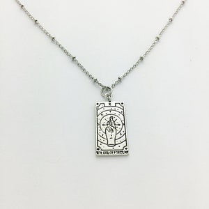 Dainty Tarot Card Necklace, Silver or Gold, The Sun, The Star, The World, Meaningful Gift, Inspirational, Unique, Gift For Her, Strength image 10