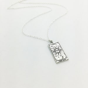 Dainty Tarot Card Necklace, Silver or Gold, The Sun, The Star, The World, Meaningful Gift, Inspirational, Unique, Gift For Her, Strength image 3