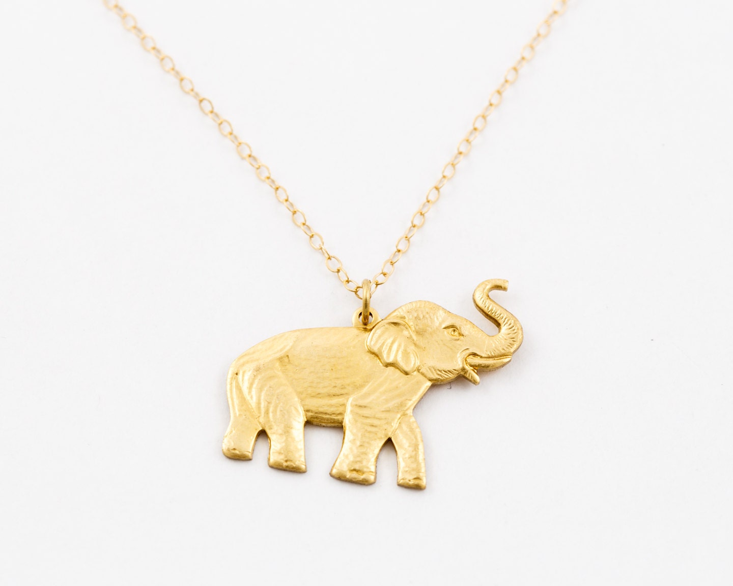 Elephant Necklace 14k Gold Chain Necklace Gold Elephant Etsy Canada