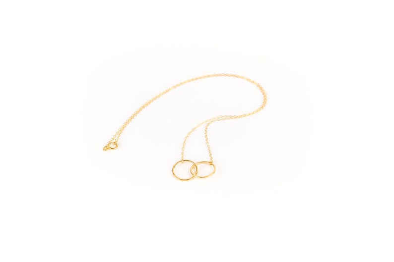 Joined Rings Necklace Love Necklace Infinity Necklace Anniversary Friendship Necklace Girlfriend Necklace Love
