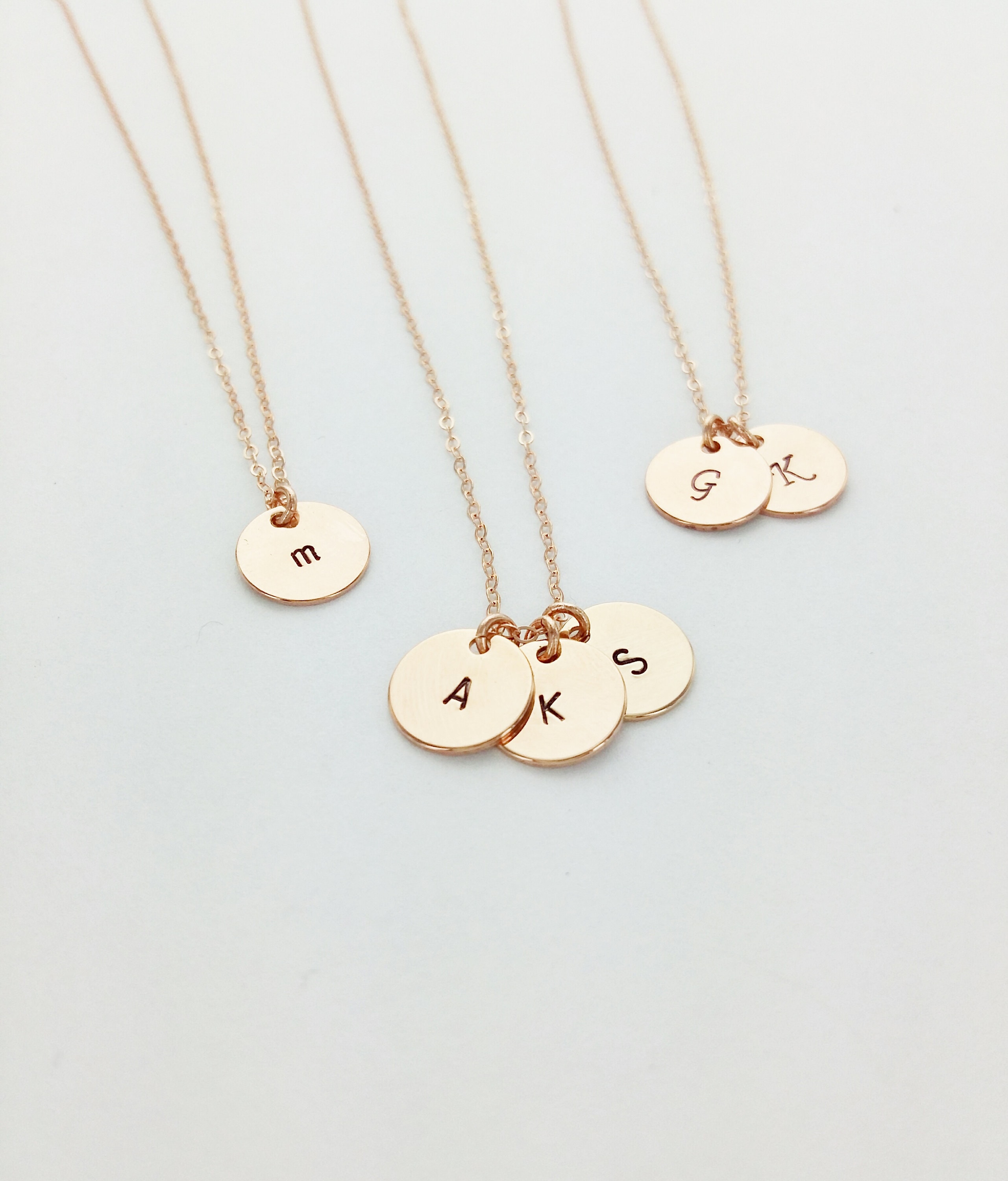 Dainty Mom Necklace, Initial Necklace for Mom, Personalized Initials,…