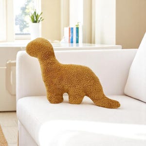 Large Dinosaur Plush Toy – Chicken Nugget-Inspired Pillow, Cute Squishy Throw Pillow, Fun Home Decor for Kids, Bedroom, Couch, or Gift