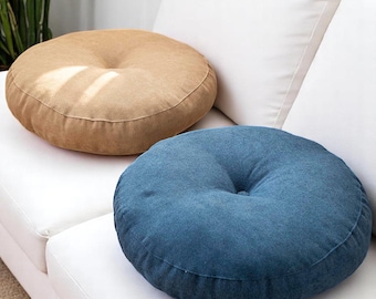 Round Floor Pillow, Cozy Reading Nook Cushion, Thick Meditation Cushion, Soft Seat Pad, Minimalist Home Decor, Comfortable Tatami Pillow