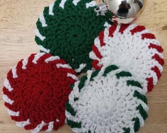 Dessous de verre au crochet à la menthe poivrée