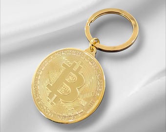 Bitcoin Keychain Crypto Coin Collectible Keychain Bitcoin Jewelry BTC Merch Cryptocurrency Commemorative Coin Crypto Gift Souvenir for Him