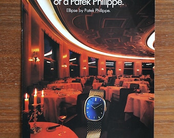 1982 Patek Philippe Ellipse-reklam | original vintagetryckt annons | klocka | inramad version