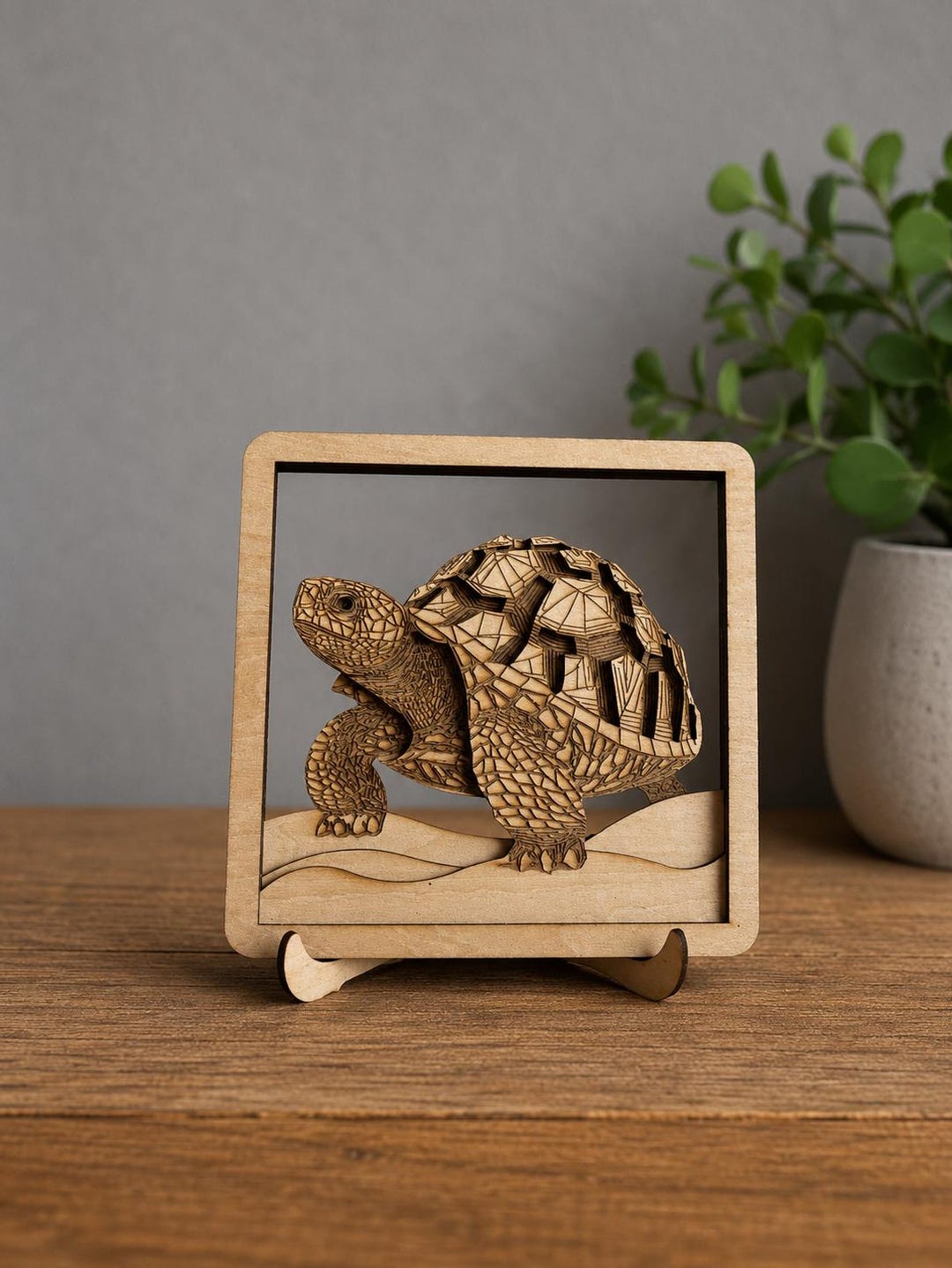 Layered Wooden Turtle Art | Sea Turtle Decor | Laser Cut Turtle Wall ...
