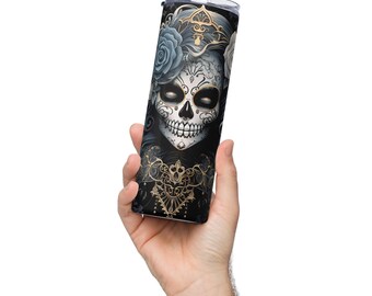Taza de acero inoxidable "Calavera de Halloween"