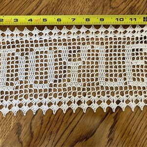 Sale Ends soon Heirloom Lace Personalize Custom Filet Crochet Name Doily Natural White handmade anniversary home decoration wedding gift image 7