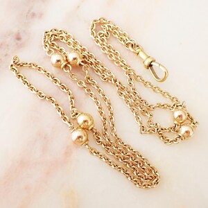 VICTORIAN 15ct Solid Gold Ball Chain | 15ct Gold | 26"