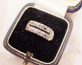 VICTORIAN Double Row Paste Ring | 9ct Gold | Size UK N  US 6 3/4