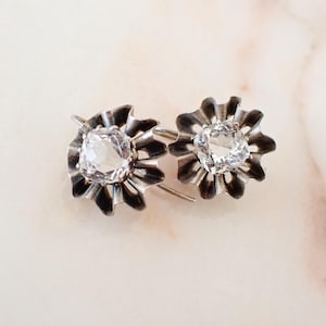 ANTIQUE Large Paste Earrings | Silver