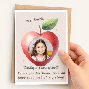 Teacher Thank You Card with Photo | Editable Canva Template | Teacher Appreciation Gift | Printable Card from Student | 5x7 & A2 + Envelope