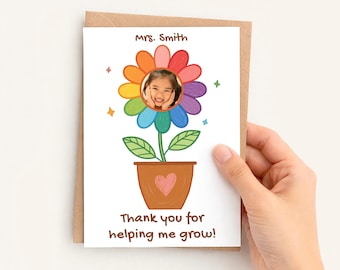 Teacher Appreciation Card with Photo | Editable Canva Template | Printable Teacher Thank You Gift | Student Photo Card | End of Year Gift