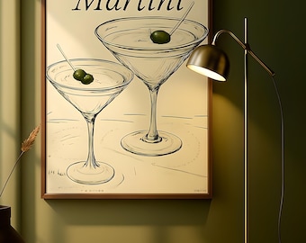 Time For Martini Wall Art: Printable Wall Art, Digital Download Poster, Ideal for Martini Enthusiasts