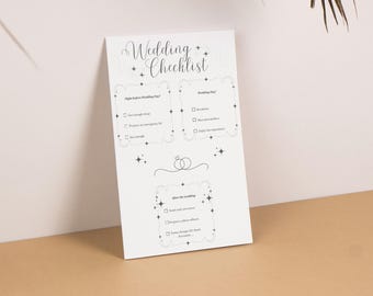 Wedding Checklist Template Printable, Bridal Planner Organizer & Wedding Planning Worksheet, Bride To Be Canva Template, Instant File