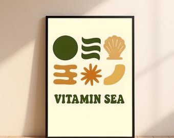 Vitamin Sea Wandkunst: Beachy Wandkunst Raumdekor - Minimalistische Küstendekoration