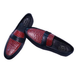 LTHRLY Crocodile Men&#39;s Loafers – Handmade Italian Full Grain Leather Dress Shoes