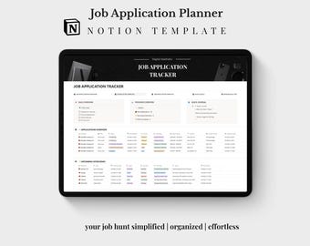 Notion Job Application Planner: Career Tracker (Digital Download)