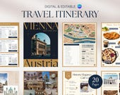 Editable Travel Itinerary Template | Travel Schedule | Printable Travel Guide | Travel Agent Planner | Holiday Honeymoon Vacation Planner