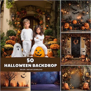 Halloween Backdrops, Halloween Digital Backdrop, Halloween Photography Background, Photography Composite, Halloween Backdrop Set
