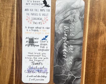 Fourth Wing themed bookmark