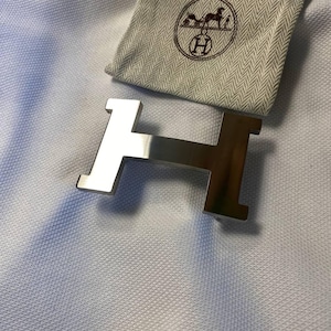 Authentique boucle de ceinture Hermès en argent vintage