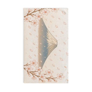 Everyday Japan – Mt. Fuji & Sakura Art Hand Towel, Kitchen Towel, Bathroom Accessory, Gift for Nature Lovers, Home Textile