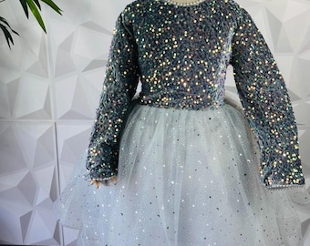 Baby Princess Baby Dress, Pink Flower Girl Dress, Baby Girl Pageant Dress, First Birthday Party Dress, Pink Tulle Dress, Toddler Girl Dress